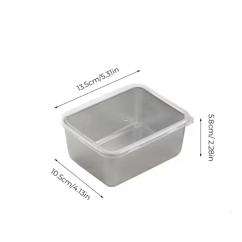 Durable Stainless Steel Square Food Storage Plate with Lid