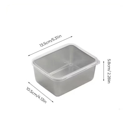 Durable Stainless Steel Square Food Storage Plate with Lid