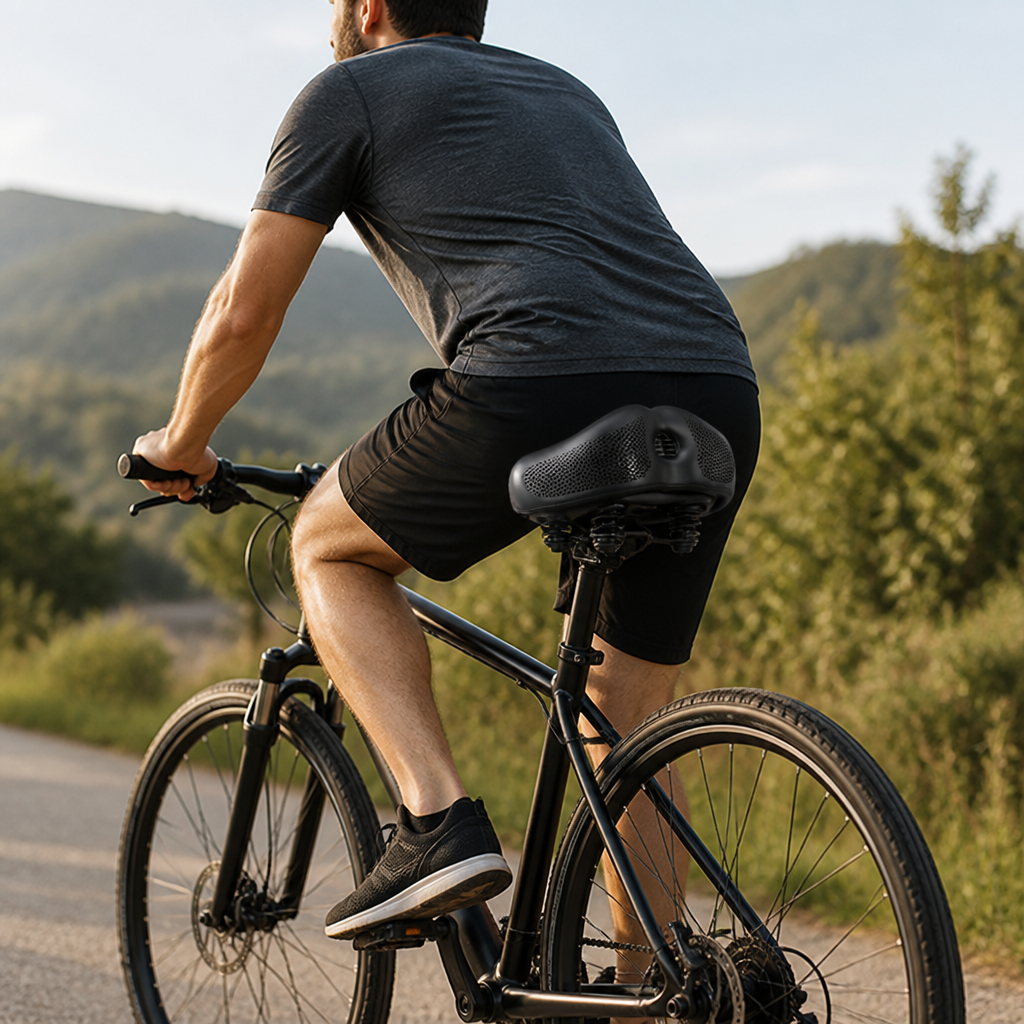 Ultimate Comfort Wide Bike Seat with Dual-Spring Support