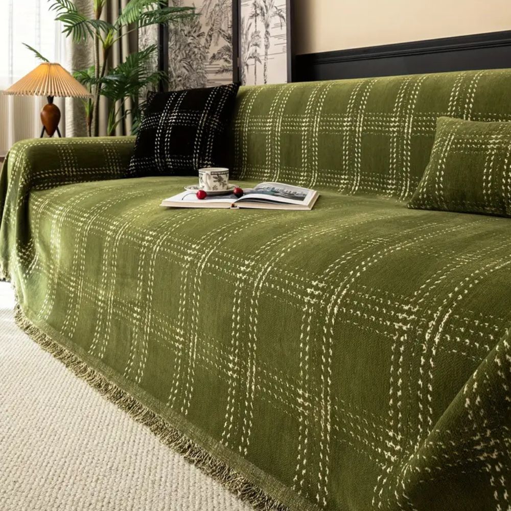 Timeless Plaid Couch Protector for Modern Living