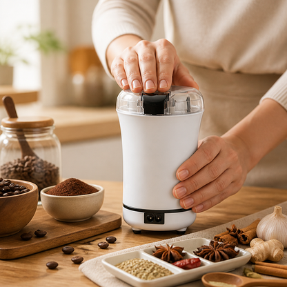 Effortless Stainless Steel Coffee & Spice Grinder with 100g Capacity