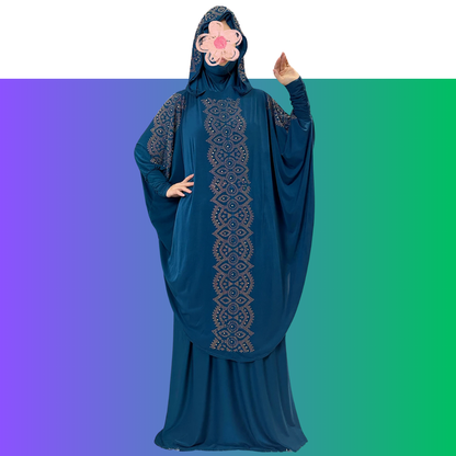 Long Skirt Abaya Kaftan with Hood for Women - Prayer Outfit