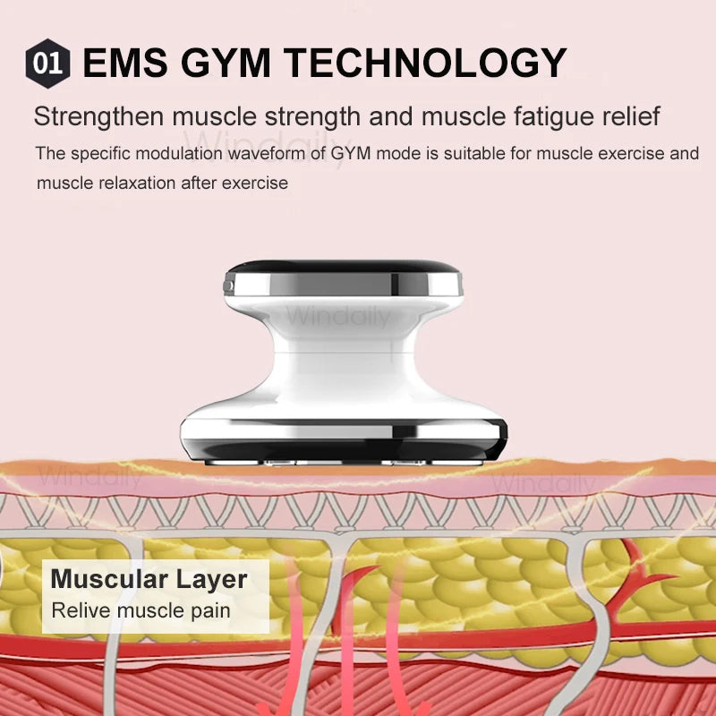 Wireless Body Massager with EMS, Vibration Features & 4 LED Colors