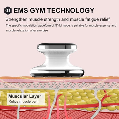 Wireless Body Massager with EMS, Vibration Features & 4 LED Colors
