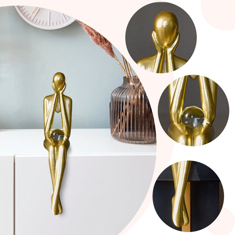 Golden Abstract Sculpture | Artful Home Accent
