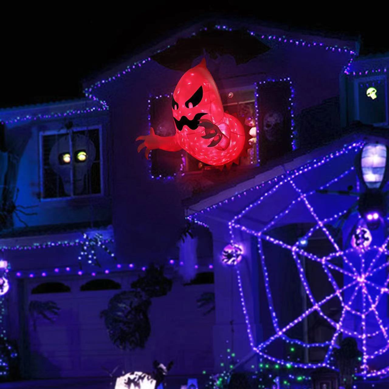 Inflatable Ghost with LED Eyes for Spooky Decor