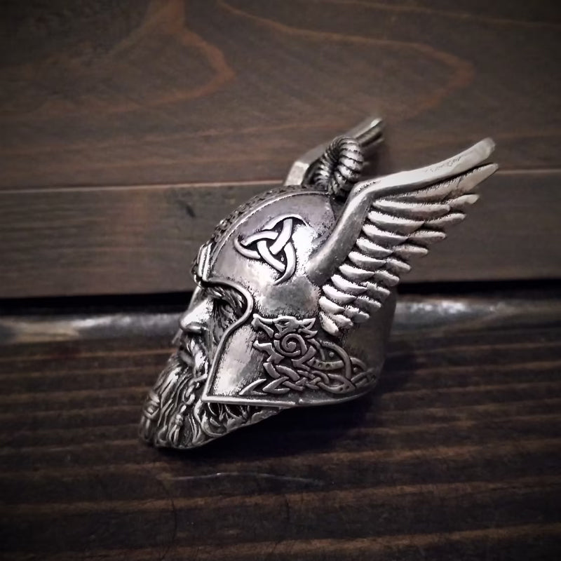 Keychain with Ride Bell - Viking God Guardian Design