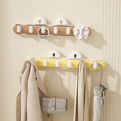 Expandable Wall Hook Rack with 6 Strong Suction Hooks