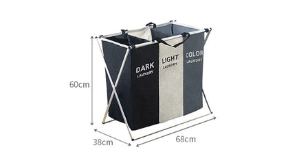 Triple-Compartment Laundry Sorter