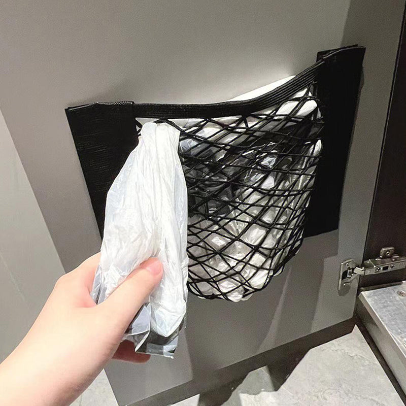 Smart Storage Net for Plastic Bags with Adhesive Tape