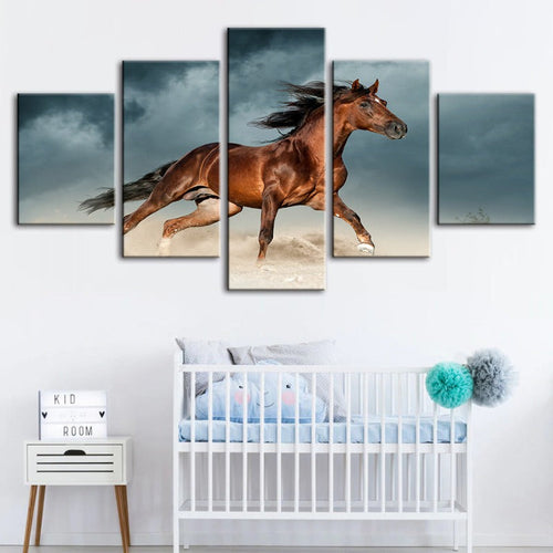 Stunning 5-Piece Equine Desert Canvas Art