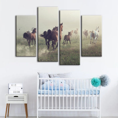 Majestic Equine Canvas Art Set - 4 Piece Collection