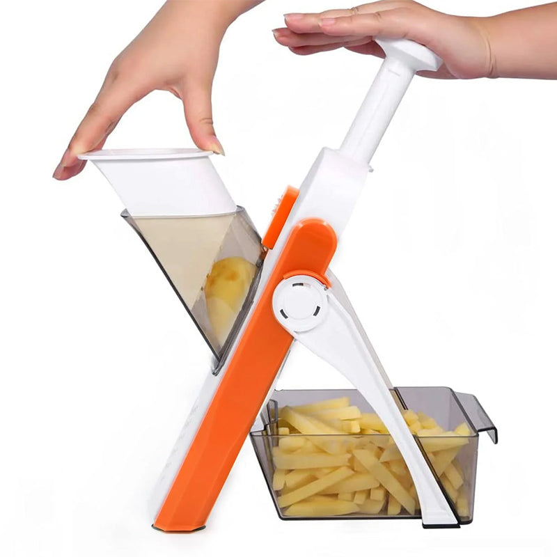 Vegetable Slicer with Adjustable Features for Safe Cutting