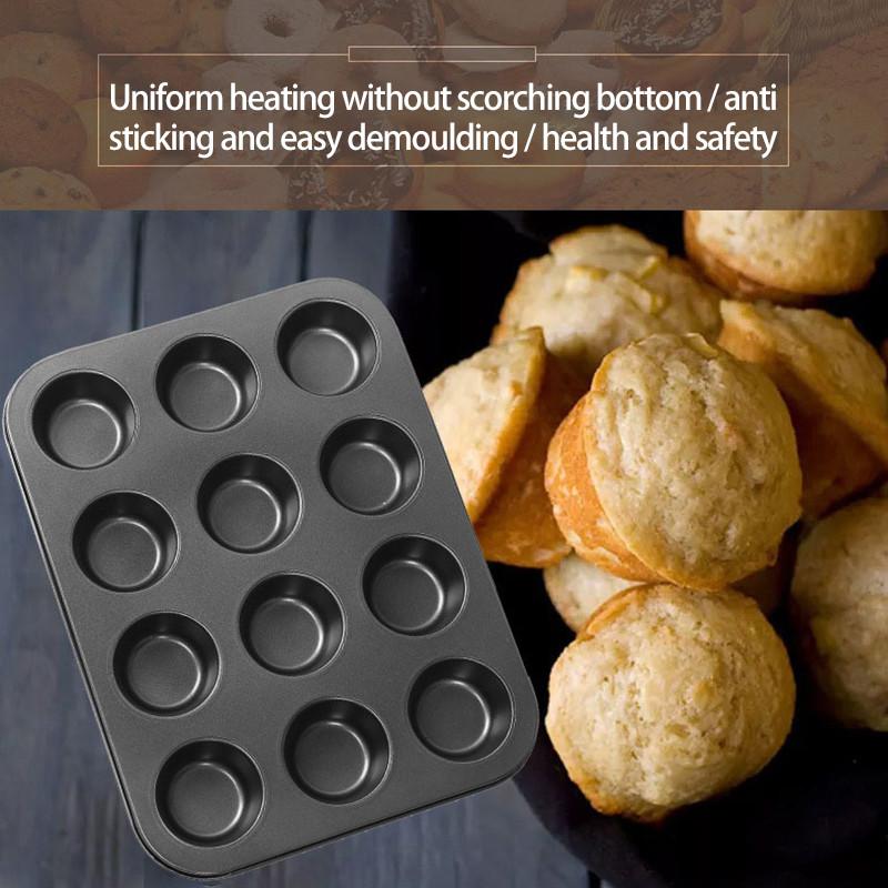 12-Cup Nonstick Baking Tray for Muffins and Cupcakes
