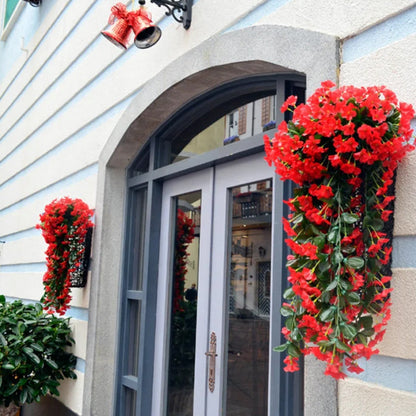 Hanging Basket with Vibrant Artificial Flowers