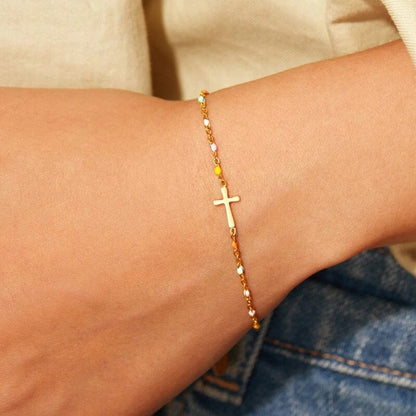 Cross Bracelet for Friendship and Faith – Adjustable in Silver or Gold – Gift Box Available