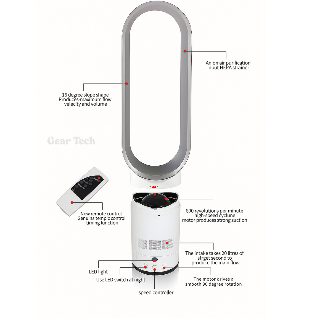 Home Bladeless Fan for Stylish Cooling