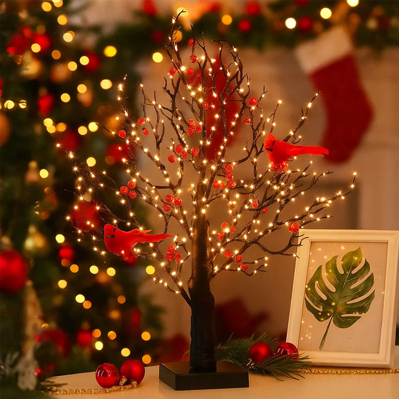 LED Decorative Tree with Red Birds – Flexible Atmospheric Light