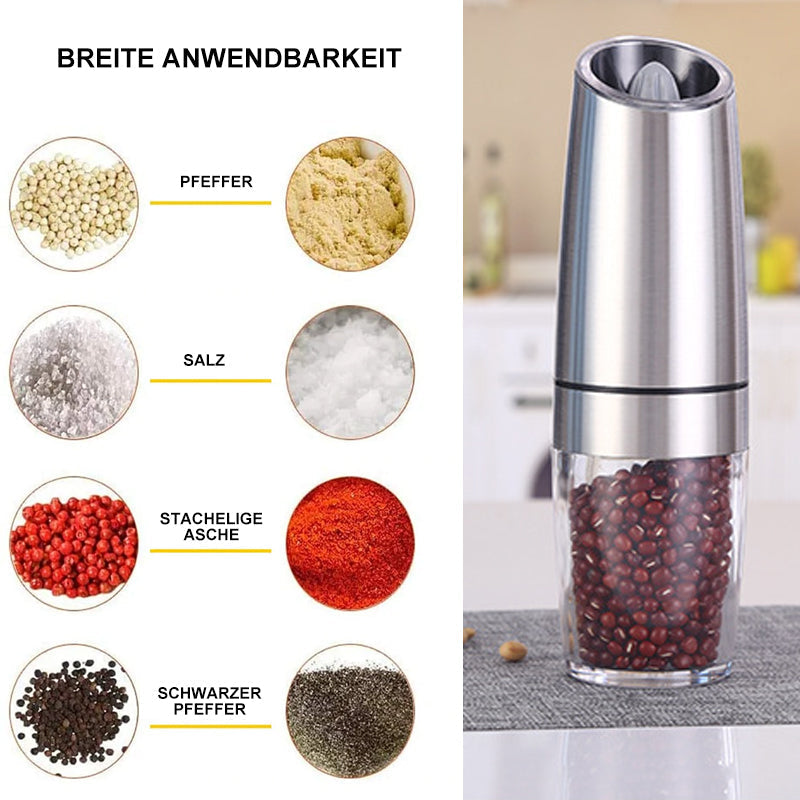 Electric Gravity-Driven Salt and Pepper Grinder