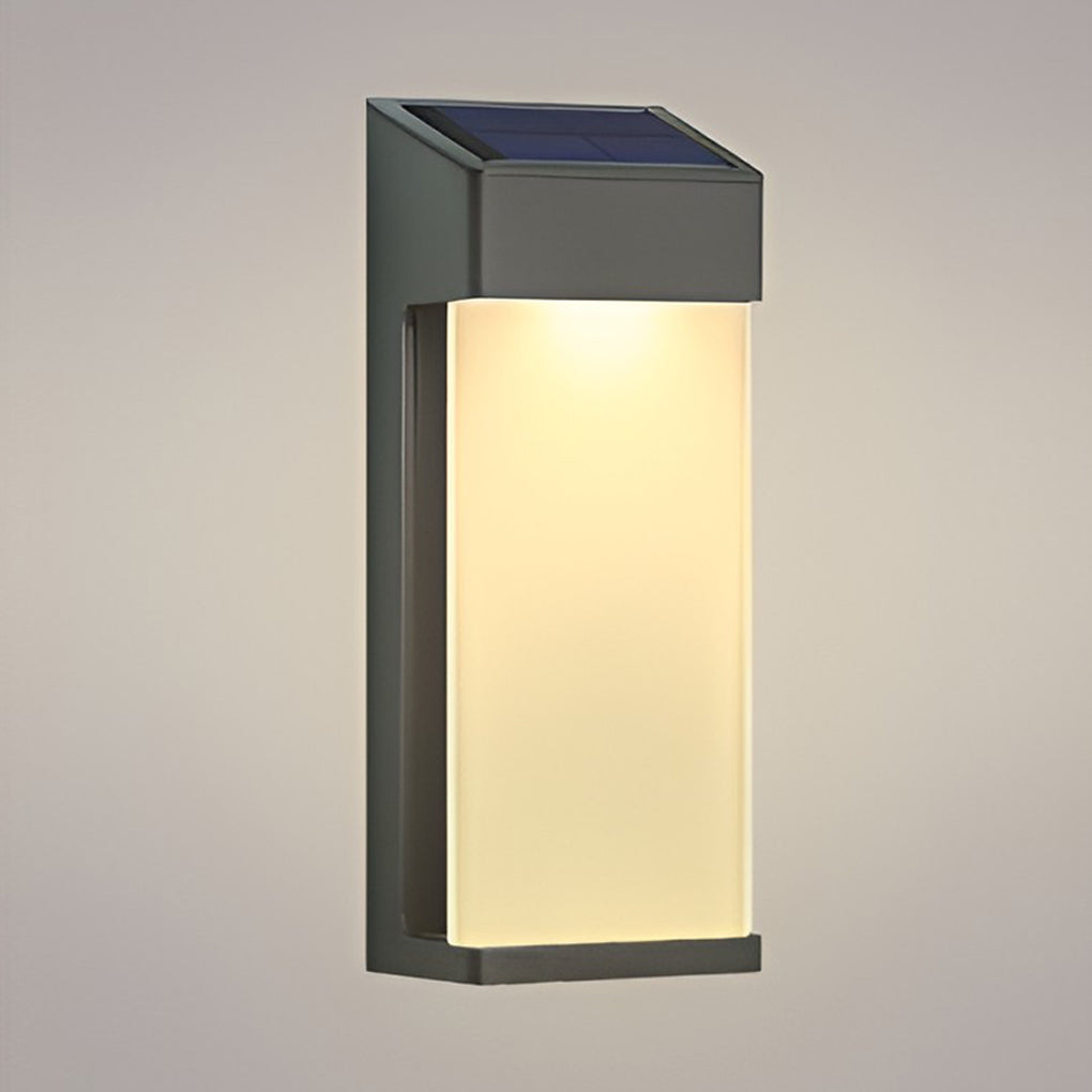 Set of 2 Waterproof Solar Outdoor Wall Lights with LED Control
