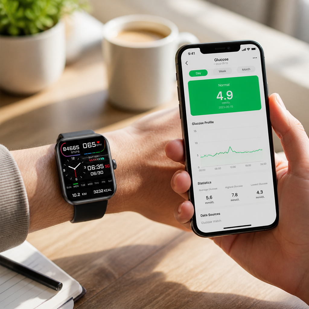 Smart Glucose Tracker Watch with 5-Day Battery Life