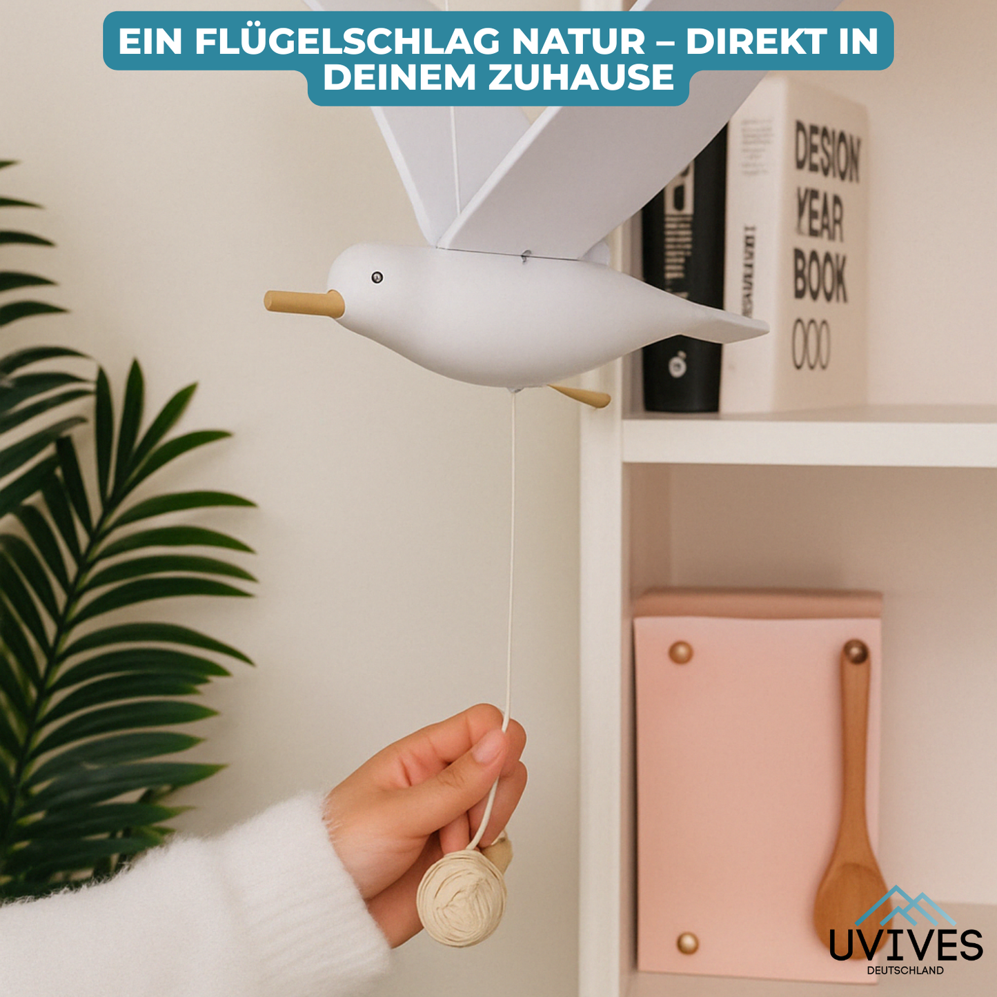 Handcrafted Seagull with Flapping Wings