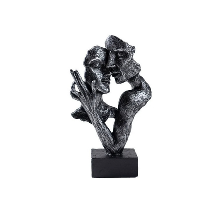Modern Home Accent - Abstract Sculpture of Couple Kissing