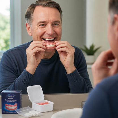 Natural-Look Comfort Denture Set for Effortless Wear
