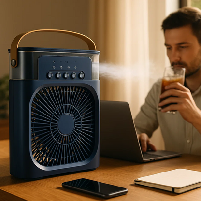 Portable 3-in-1 Air Cooler and Humidifier with Adjustable Fan Speeds