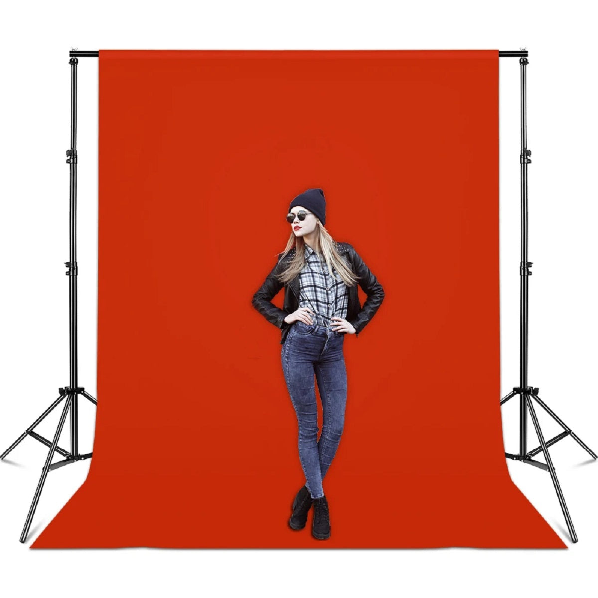 Green Screen Support Frame with Carry Bag - Photography Backdrop Stand Set