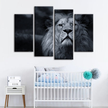Serene Lion Canvas Art Set - 4 Piece Wall Décor