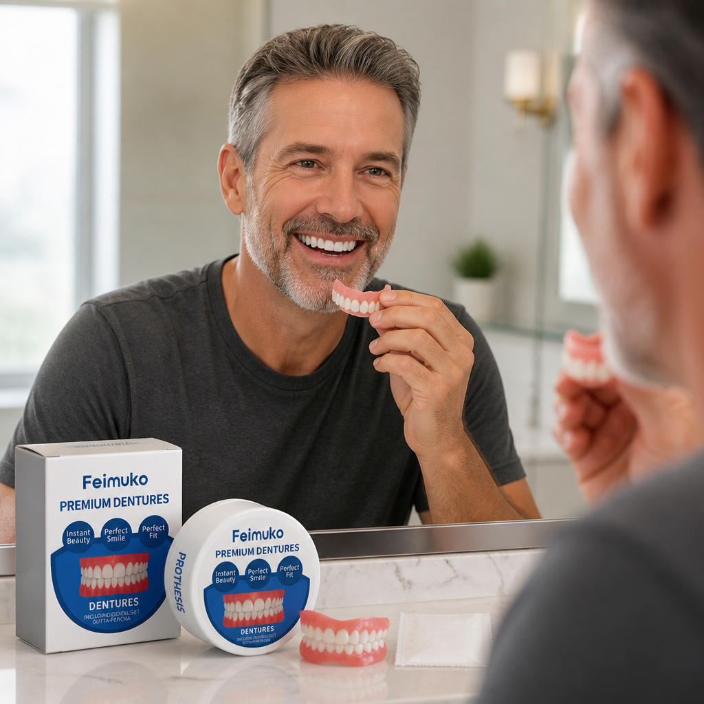 Custom-Fit Silicone Denture Set for a Natural Smile