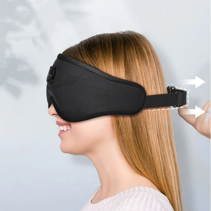 3D Bluetooth Eye Mask for Sleep with Wireless Headphones - Blackout Design