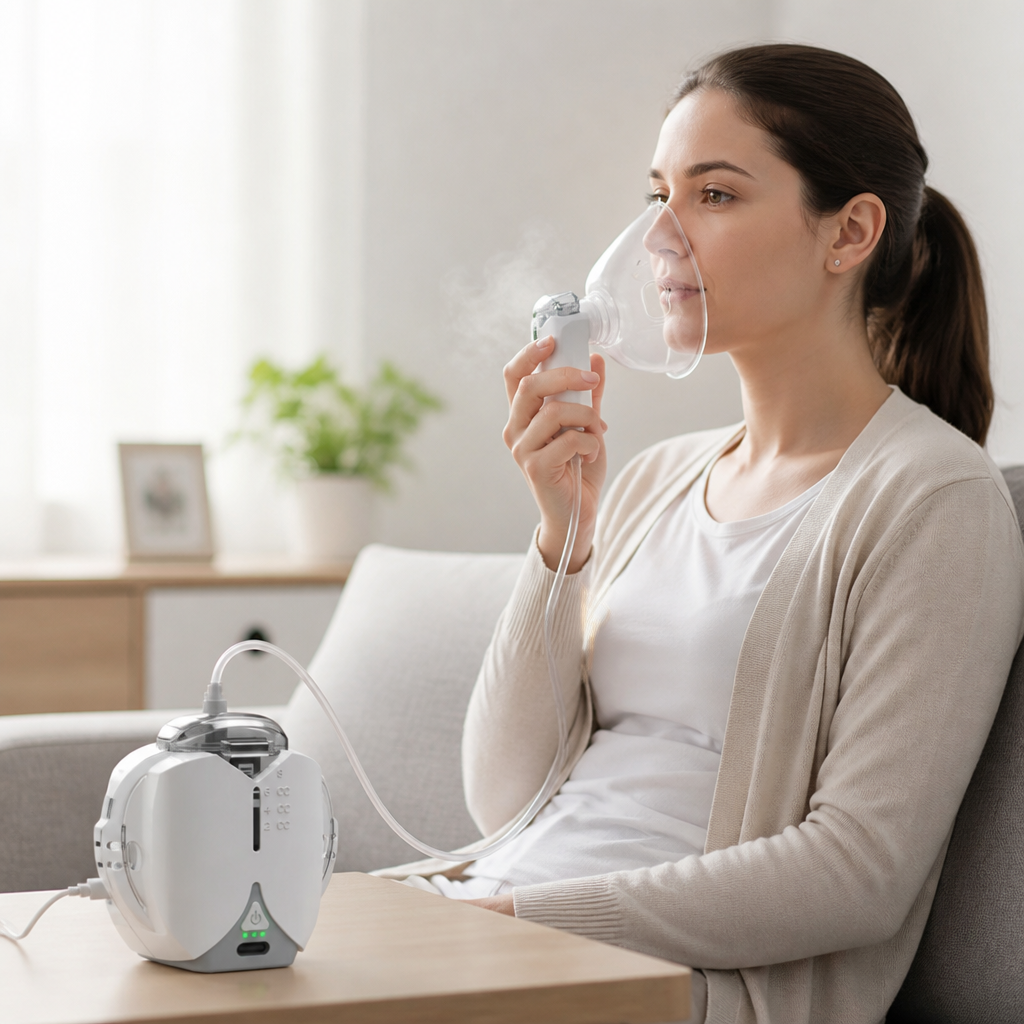 Whisper-Quiet Portable Nebulizer with Dual Masks