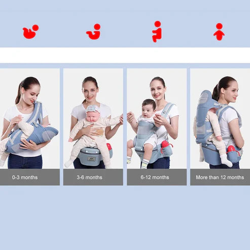 Comfort-Enhancing Baby Carrier with Hip Seat
