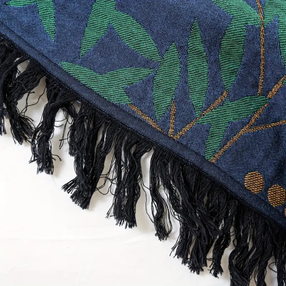 Charming Cotton Reversible Blanket with Tassels