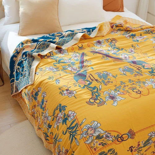 Graceful Floral Avian Comfort Throw