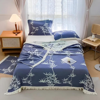 Eco-Friendly Reversible Throw Blanket for Summer Comfort