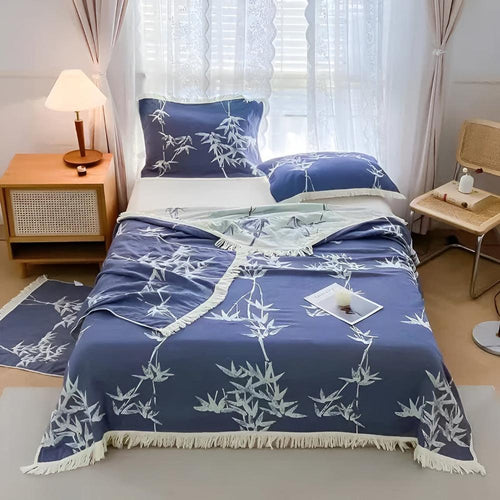 Eco-Friendly Reversible Throw Blanket for Summer Comfort
