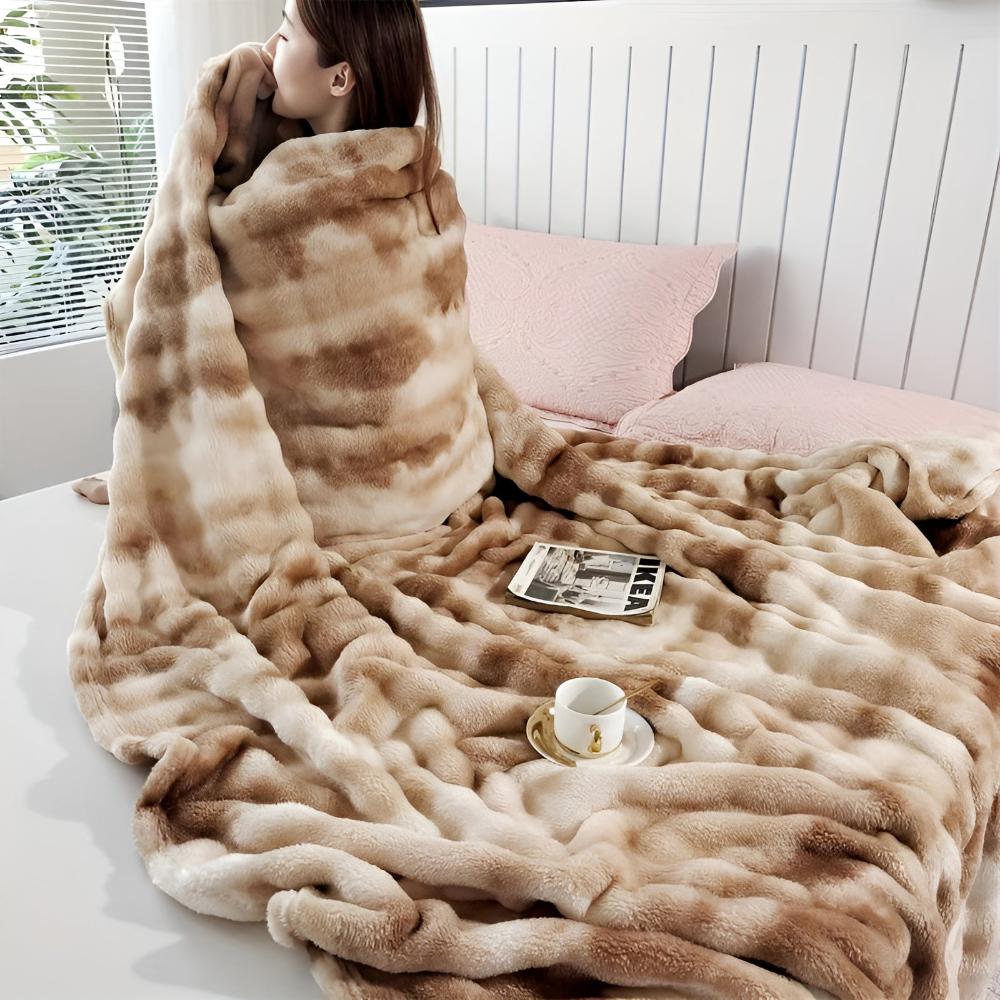 Artisan Wave Faux Fur Comfort Blanket
