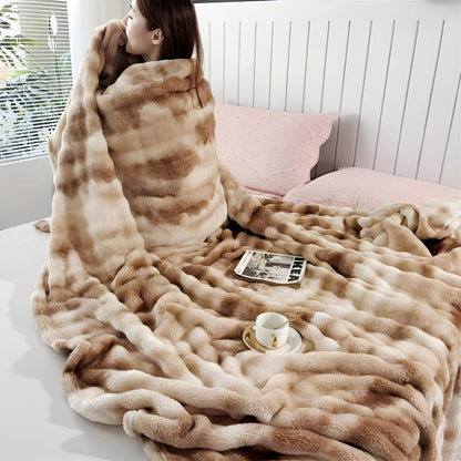 Artisan Wave Faux Fur Comfort Blanket