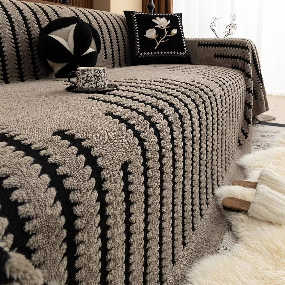 Soft Sofa Cover for Cozy Protection with Stylish Striped Pattern