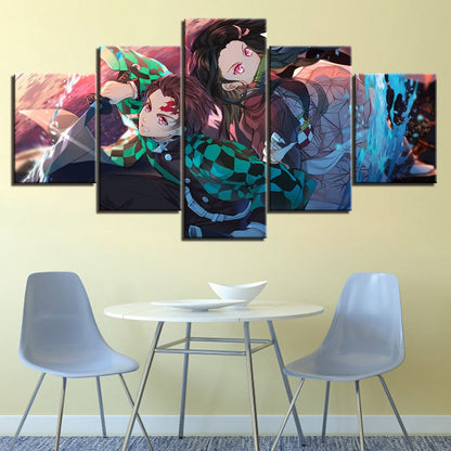 5-Piece Canvas Art Set - Anime Warrior Team Wall Decor