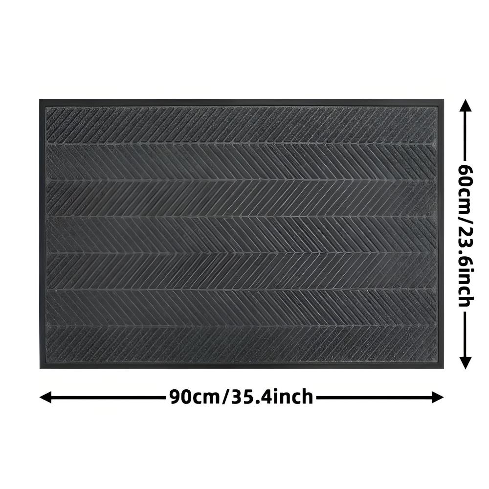 Textured Chevron Non-Slip Entrance Mat for All Seasons