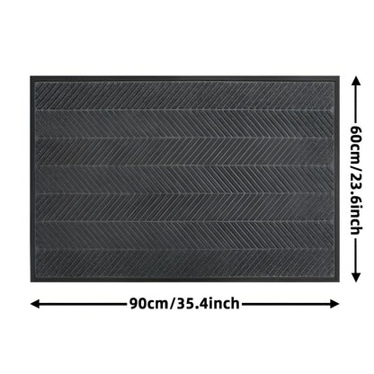 Textured Chevron Non-Slip Entrance Mat for All Seasons