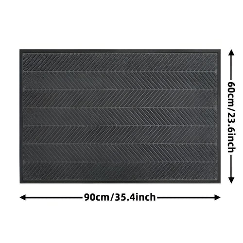 Textured Chevron Non-Slip Entrance Mat for All Seasons
