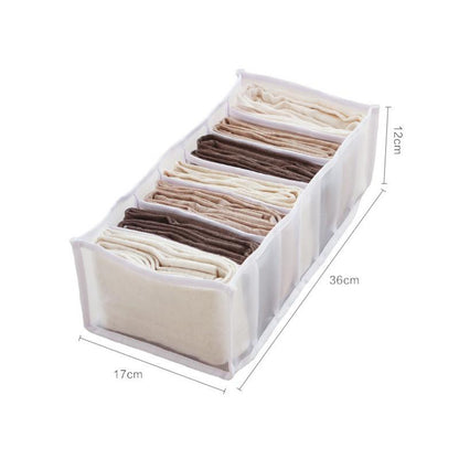 Clothes Organizer with 7-Grid Mesh Dividers for Wardrobe