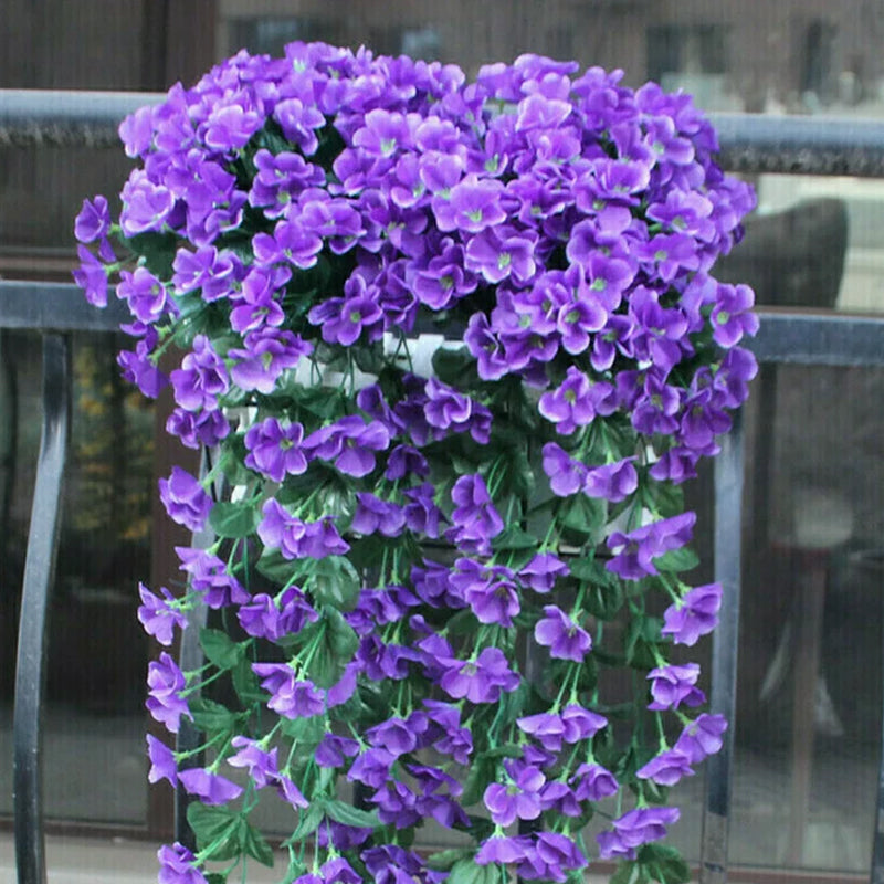 Hanging Basket with Vibrant Artificial Flowers