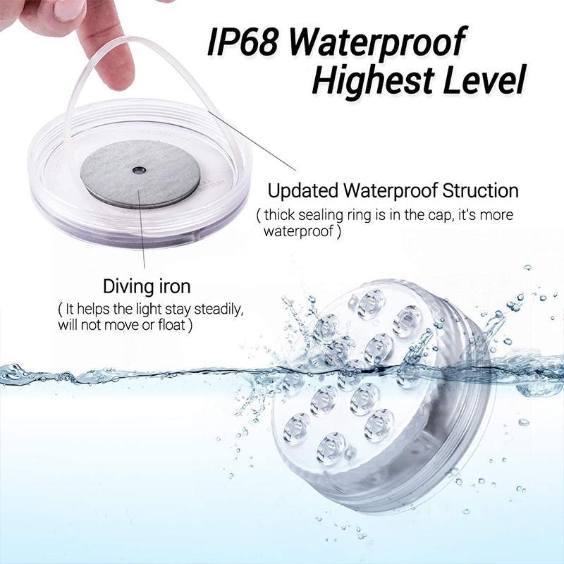 LED Light with Waterproof Remote Control and Magnetic Suction