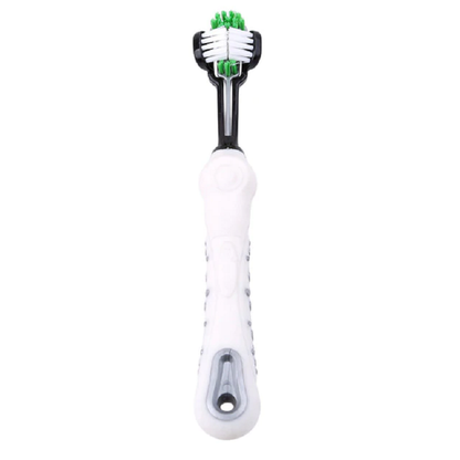 Triple-Sided Dog Toothbrush for Dental Care and Tartar Removal
